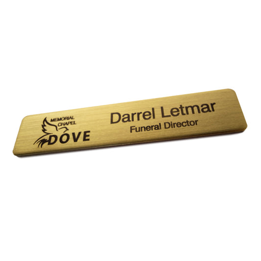 Heavy Brass Name Badge - Small